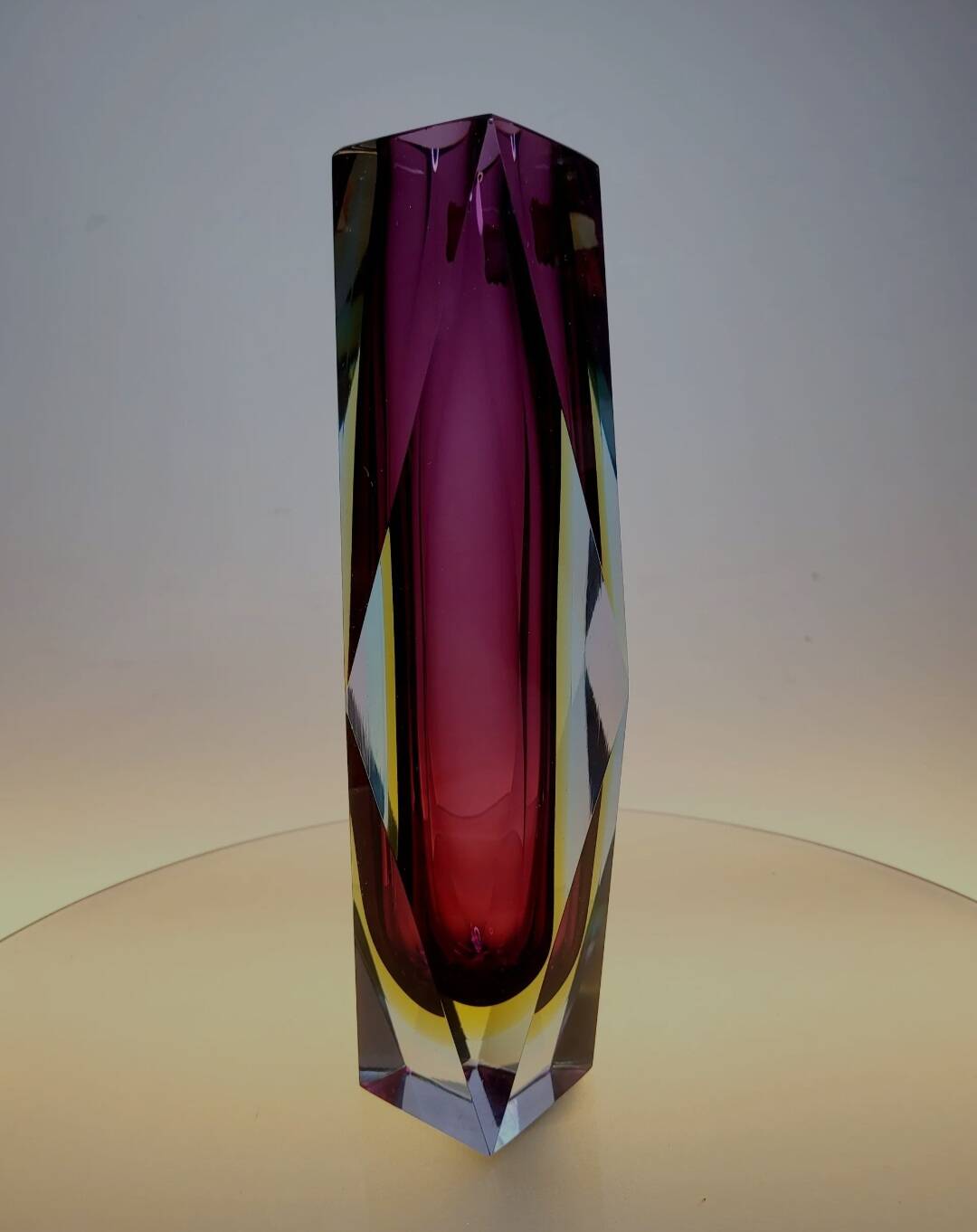 Vase Sommerso Flavio Poli en verre de Murano, Italie 1970