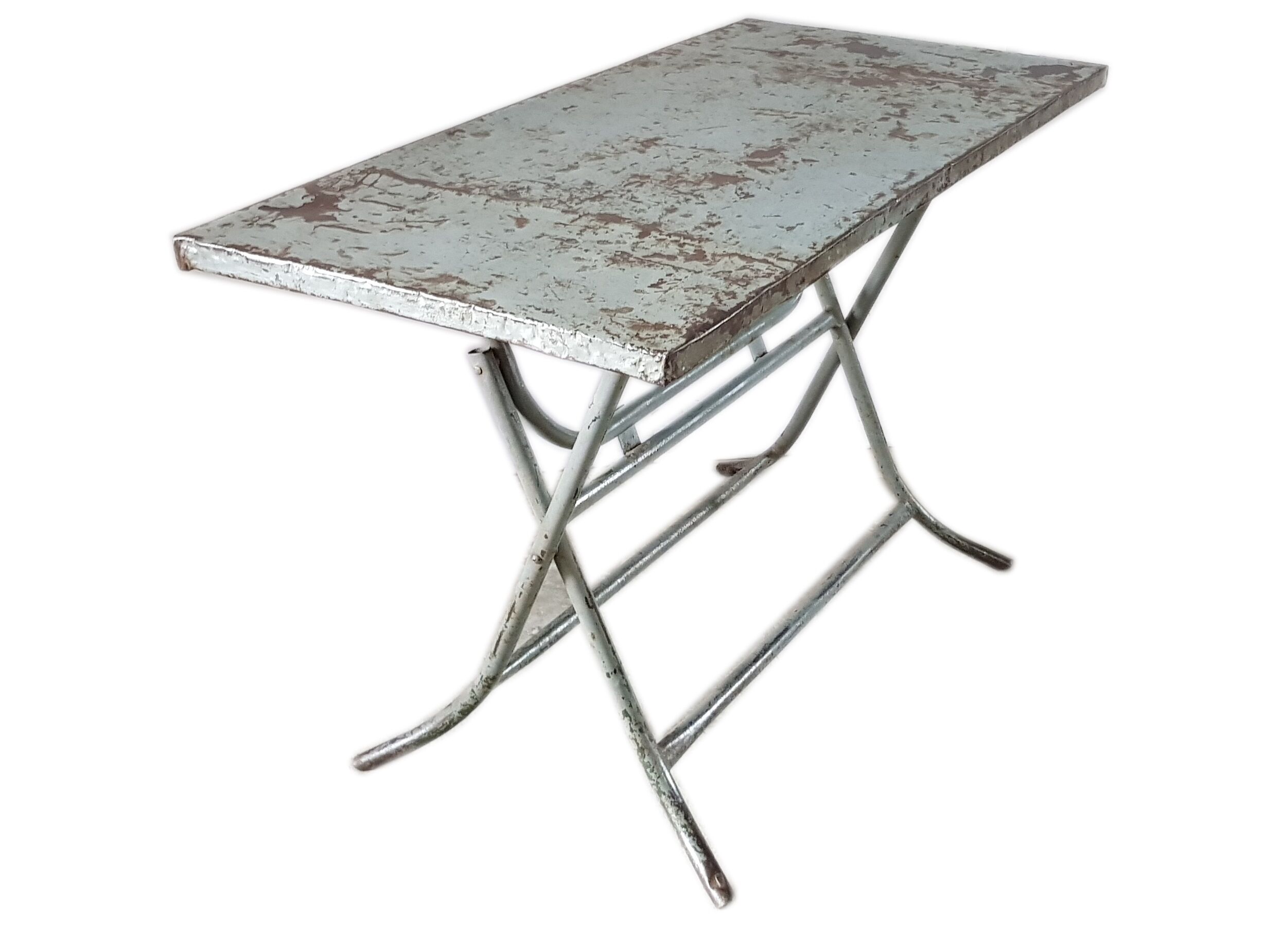 Old metal dining table