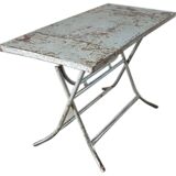 Old metal dining table