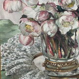 Painting Bouquet of Roses by Louise Cottin (1907-1974)