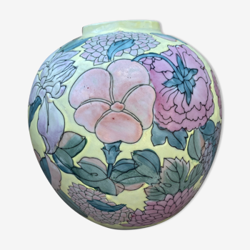 Chinese floral ball vase 70s