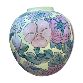 Chinese floral ball vase 70s