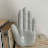 Vintage bookends in the shape of ceramic hands