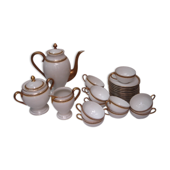 coffee or tea service Raynaud Limoges gilded with fine gold