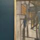Original Danish Oil on Canvas – “Gul Figurkomposition” by P. Primdahl – Signed – Dated 1958 – Vintage & Framed – 43 × 27 cm (16.9" × 10.6")