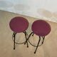 Paire de tabourets de bar pivotants en fer marron boucle du milieu du siècle italien vintage 1950