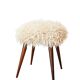 Mid-Century stool with splayed legs in genuine wool