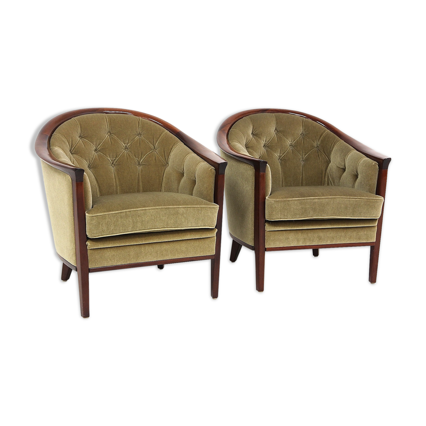 Set of 2 velvet armchairs, Bröderna Anderssons, Sweden, 1960