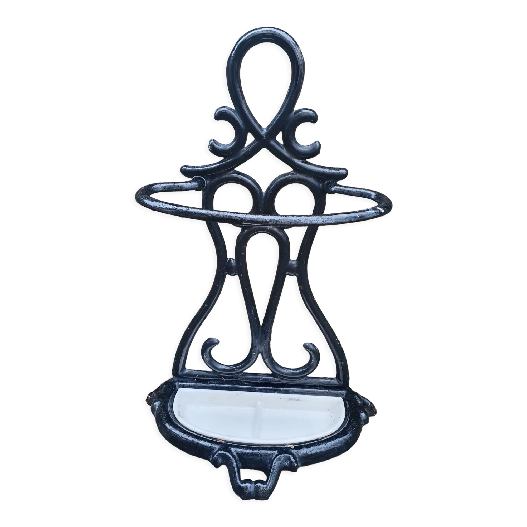Enamelled cast iron umbrella rod holder