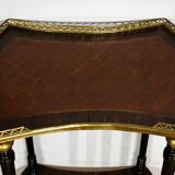 Double-Top Flying Table in Mahogany and Ebonized Pear Wood, Napoleon III Style – 1930