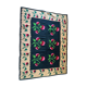 Tapis floral roumain tissé à la main en laine design bohème avec des fleurs 167x225cm