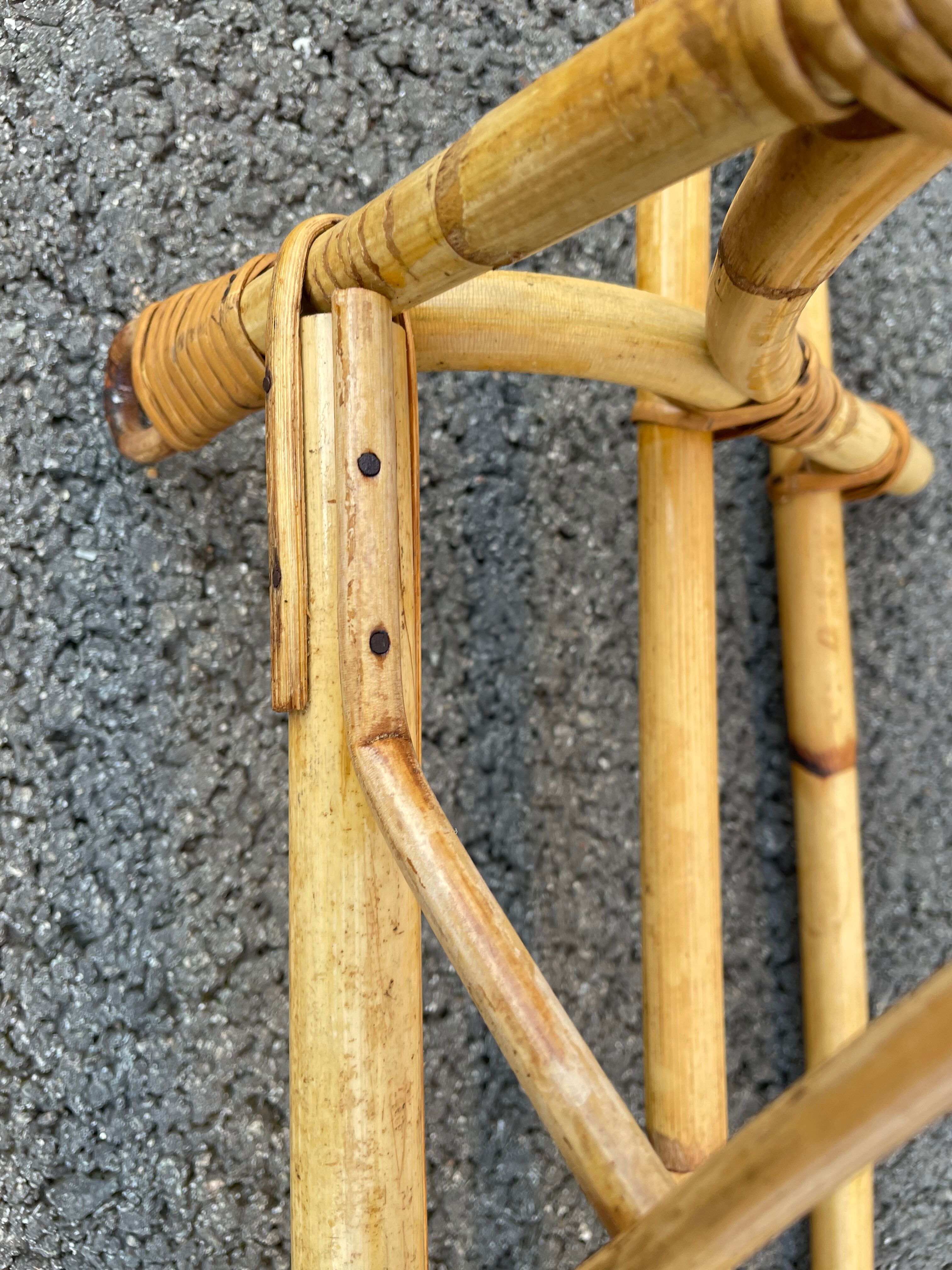 Rattan coat rack