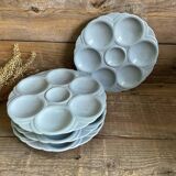 4 assiettes à huîtres art déco digoin sarreguemines