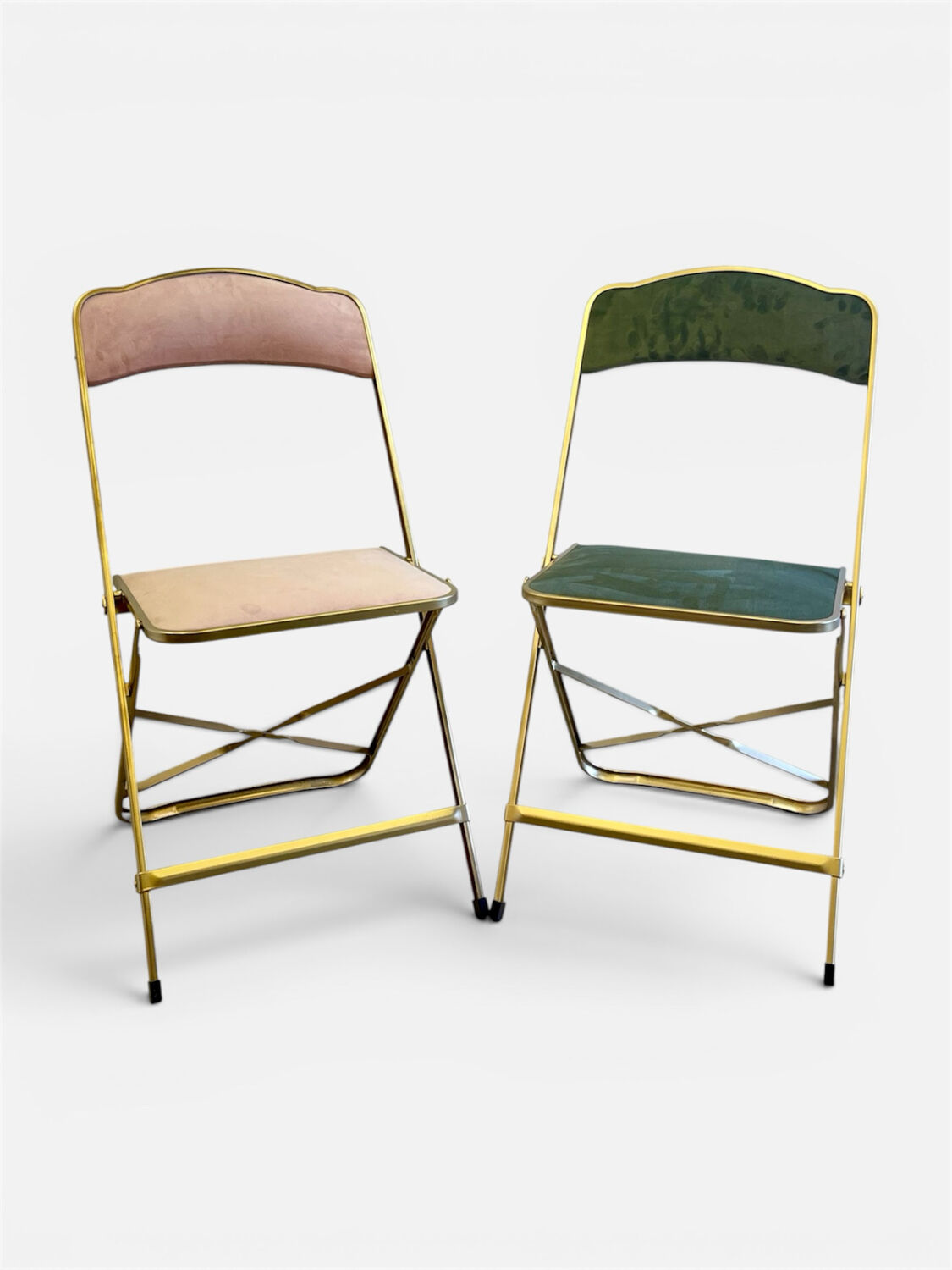 Vintage folding chairs Opéra Chaisor velvet
