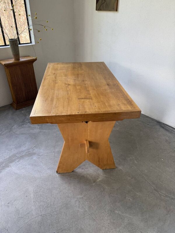 Table, mobilier de montagne en hêtre, 1950