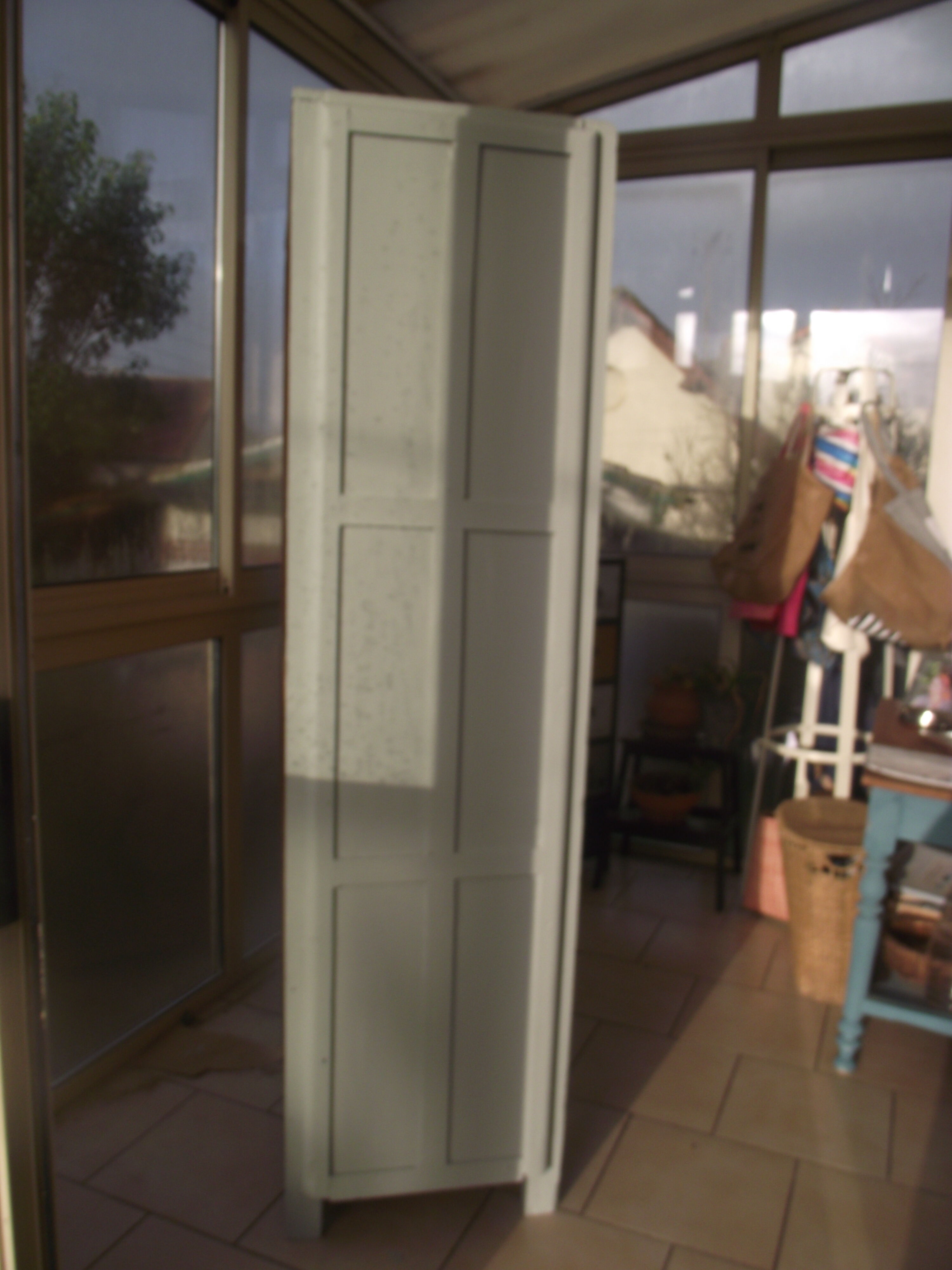 Parisian wardrobe in painted fir from the 30s 40s