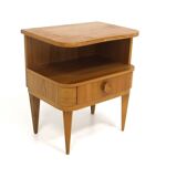 Elm bedside table, Swedish Modern, Sweden, 1940