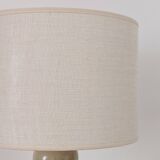 Lampe grès et jute écrue