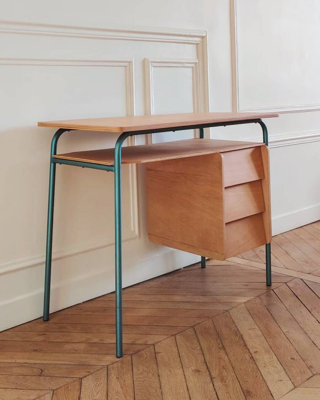 Renovated vintage children's desk, Scandinavian style, 1950s-60s.
