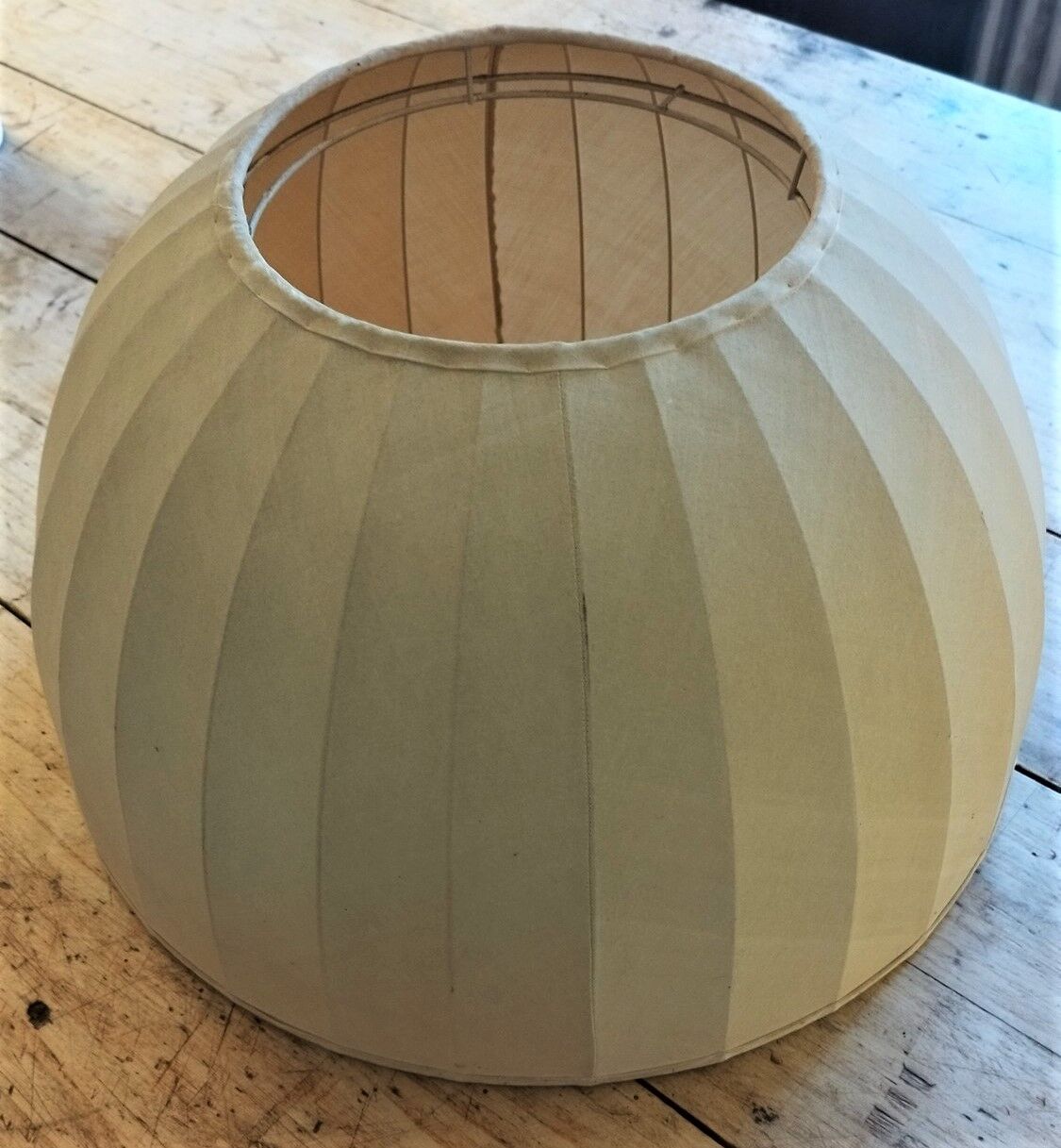 Hans Agne Jakobsson pendant lamp in chromed metal and silk lampshade, 60s