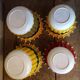 Lot de 4 vases en scoubidou vintage