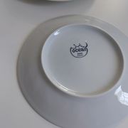 White porcelain plates vintage fish motif - ocean cnd france