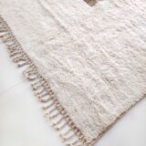 Moroccan Berber carpet Beni ouarain ecru with brown patterns 233x169cm