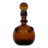 Italian amber glass decanter with stopper, 1960s