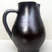 carafe / vase en gres noir ourné, France 1950