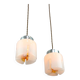 Lampes à Suspension Mid-Century en Chrome et Verre, Italie, Set de 2
