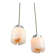 Lampes à Suspension Mid-Century en Chrome et Verre, Italie, Set de 2