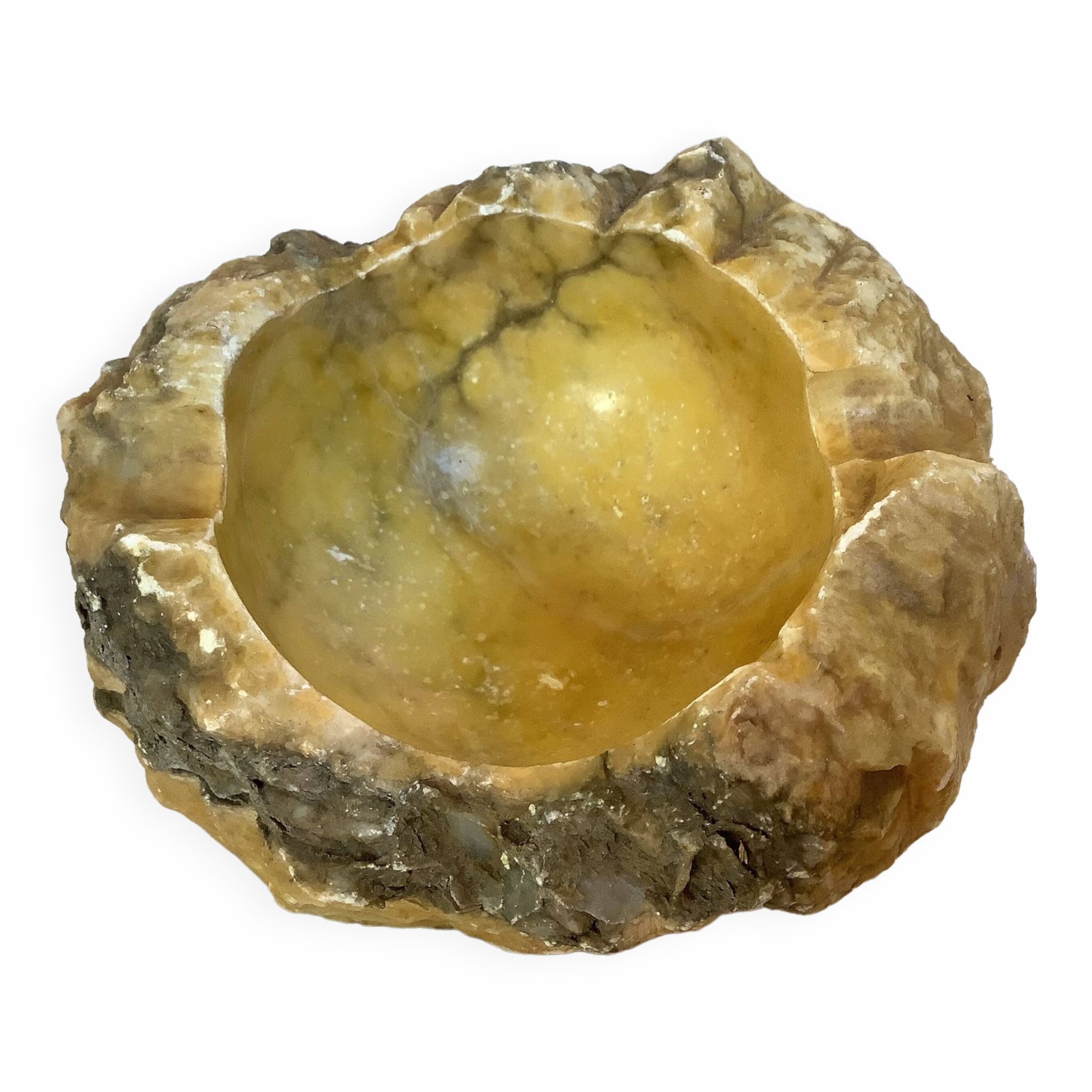 Empty alabaster ashtray pocket Italy