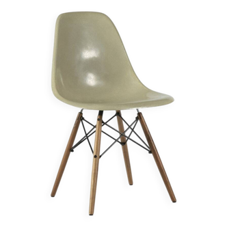 Grey Yellow Vitra Vintage Original Eames DSW Side Shell Chair