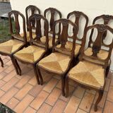set of 8 Louis XV style oak chairs