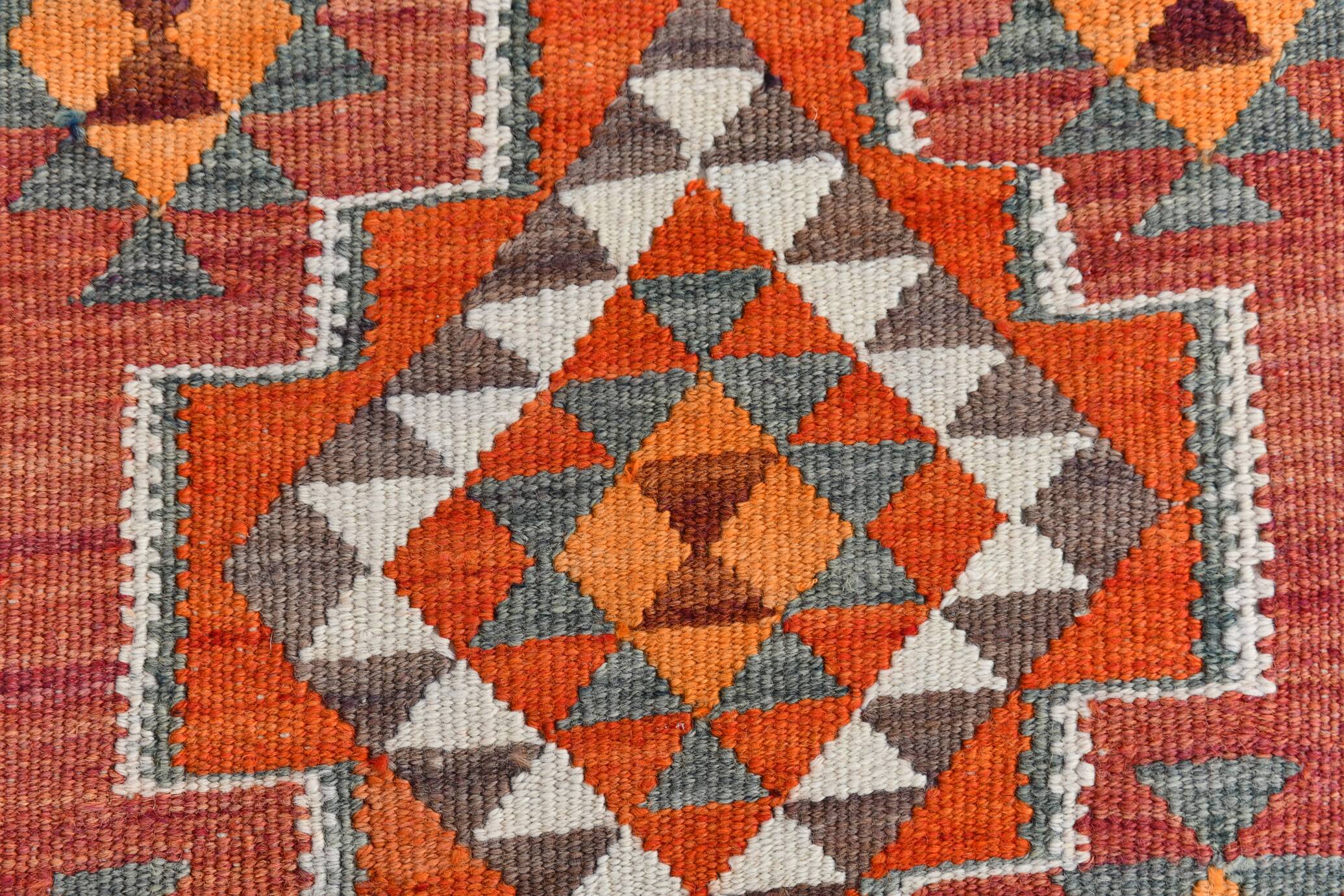 Vintage Burgundy Persian Kilim Runner Rug,, 98x235Cm