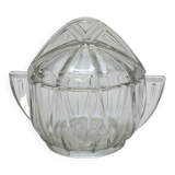 Art deco sugar bowl in molded pressed glass