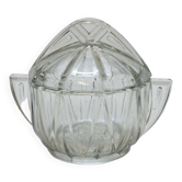 Bonbonnière sucrier art déco en verre pressé moulé