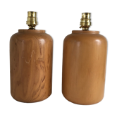 Pair of turned wooden bedside lamp legs