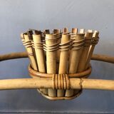 Rattan plant holder, 60s