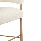 Pair of blond beech bar stools. Contemporary work.