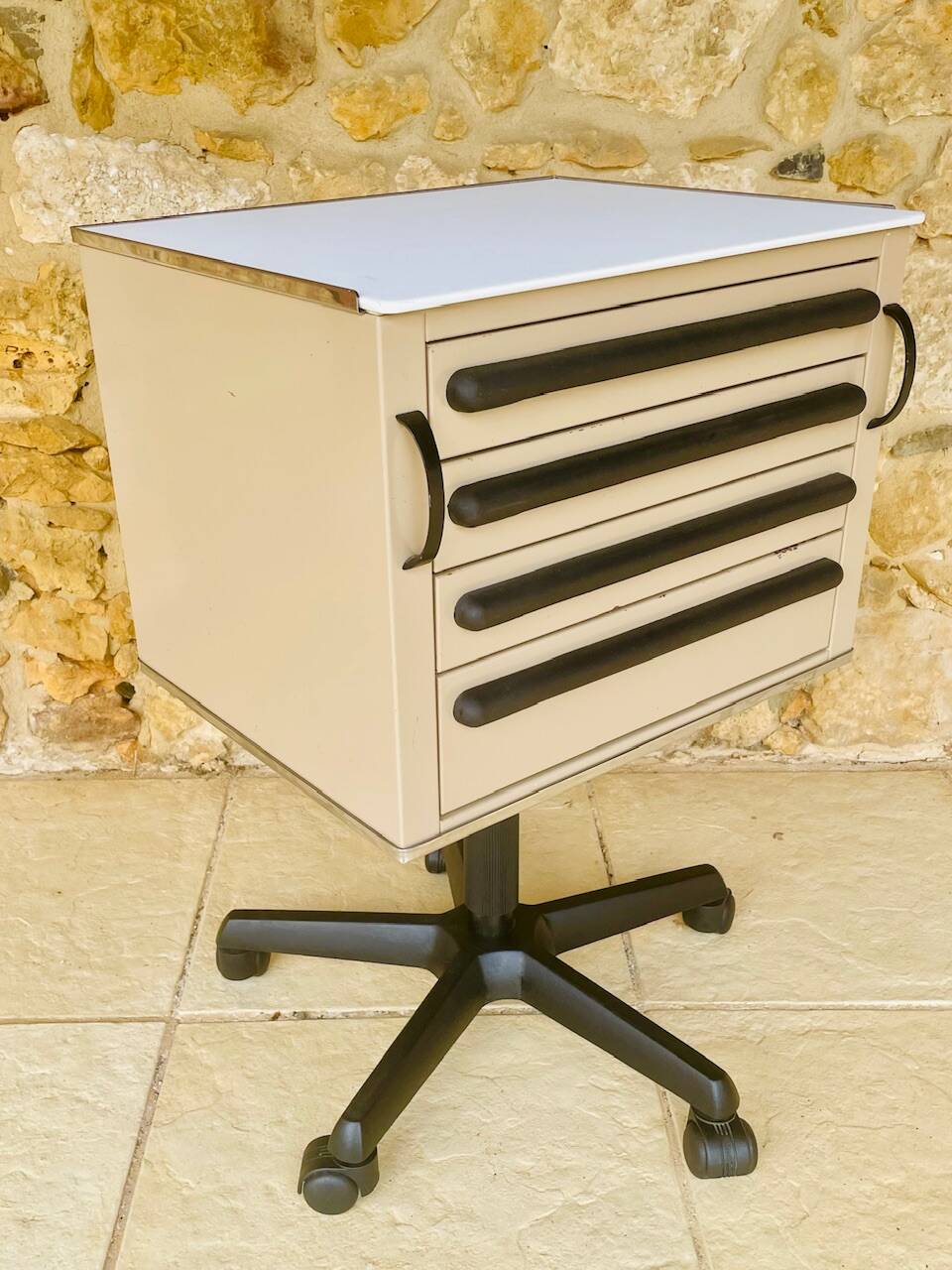 Cazzaro swivel medical storage cabinet with drawers, 1970s/1980s