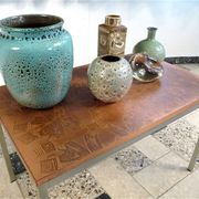 Copper side table with abstract relief from Opal Möbel, West-Germany 1960s