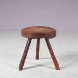 1950s Brutalist tripod stool from France