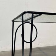 1960s Danish style glass side table String, mid-century.