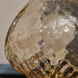 Table lamp, tripod, golden brass, vintage, 50s