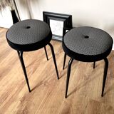Black and white stools