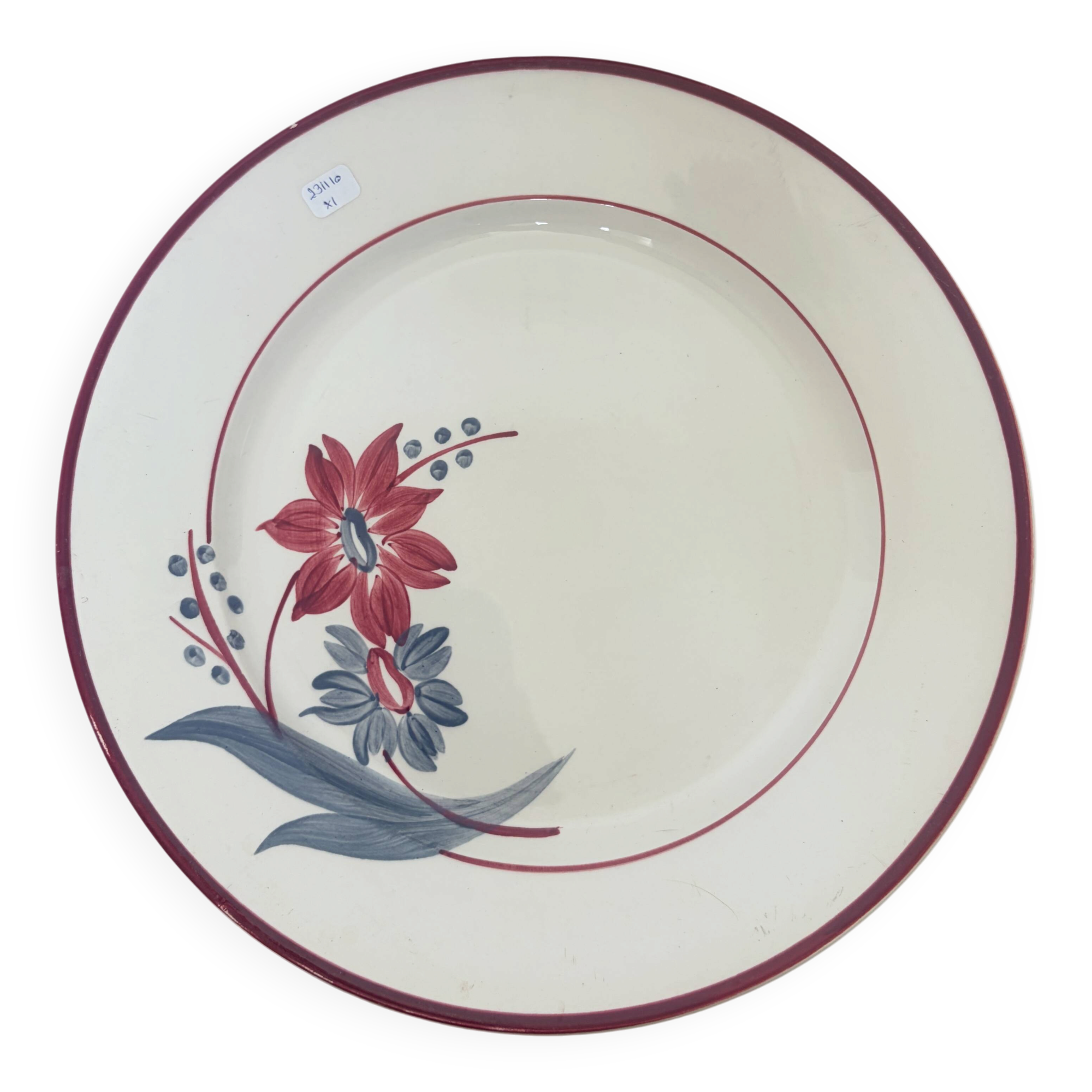 Vintage round plate from Gien model Jeannette 231110.