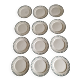 12 assiettes plates Choisy le Roi en terre de fer modèle 1212