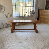 Aranjou farmhouse table in blond elm, 1950s