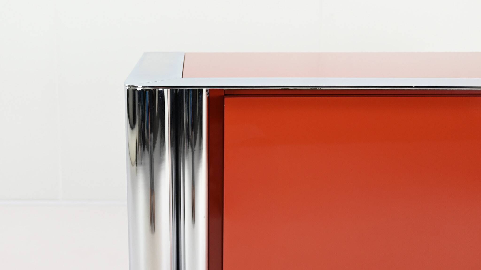 Antonello Mosca, Buffet For Cinova, Lacquer And Chrome, Italy C.1969